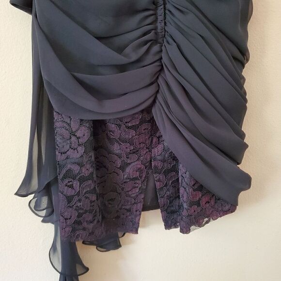 Vintage Tadashi Black Mini Dress Size 4 Strapless Y2K  Coquette Prom - Picture 8 of 14